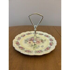 Vintage Arnart Victorian Flower 7” Tidbit Plate Candy Dish